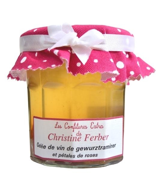 Gelée de vin et pétales de rose