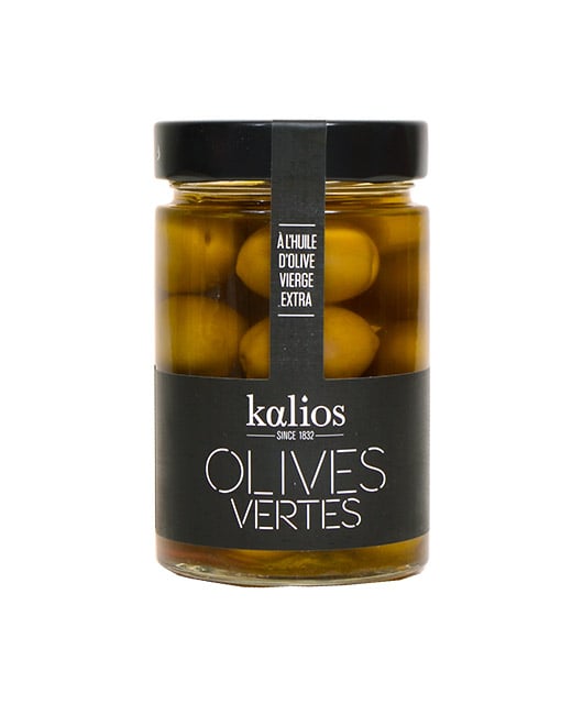 Olives vertes à l'huile d'olive vierge extra