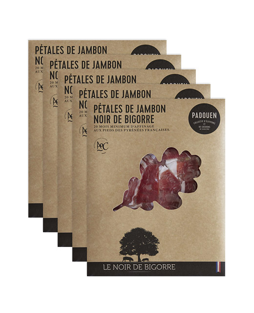 Pétales de Jambon de porc noir de Bigorre - lot de 5 Padouen