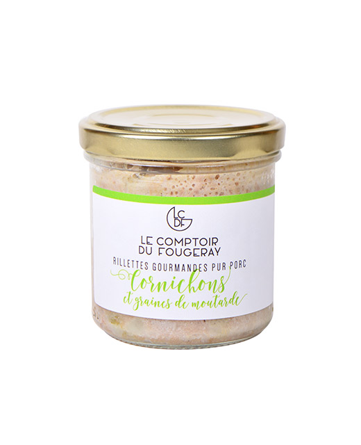 Rillettes de porc aux cornichons et graines de moutarde - Edélices