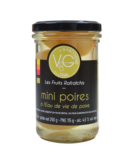 Mini poires rafraîchies à l'eau de vie de poire - Edélices