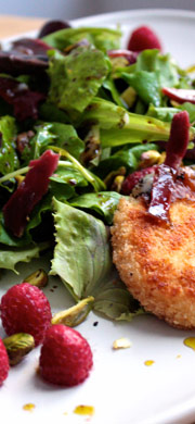 recette salade pistache framboises