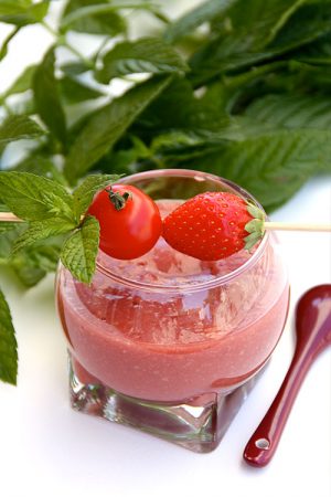 Gaspacho fraise-tomate