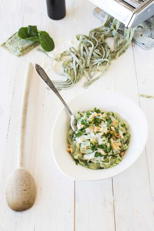 Tagliatelles aux épinards