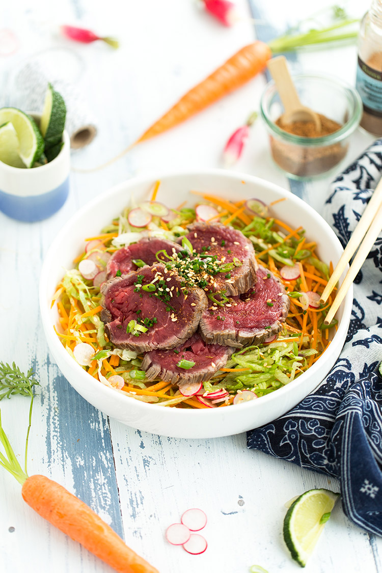 Boeuf façon tataki à la fleur de sel au piment d'espelette