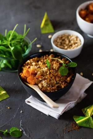 Crumble de butternut au poivre Voatsiperifery