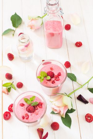 Lassi framboises à l'eau de rose